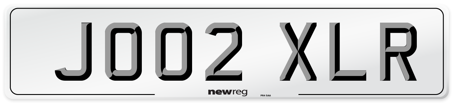 JO02 XLR Number Plate from New Reg